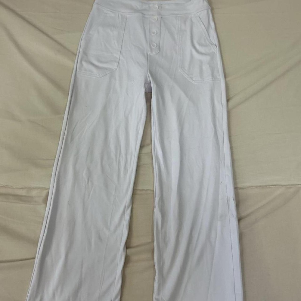 White Wide Leg Pull-On Pants – Women's Medium